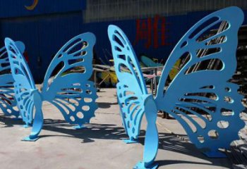 現(xiàn)代藝術(shù)美陳蝴蝶坐凳雕塑，鏤空工藝制作
