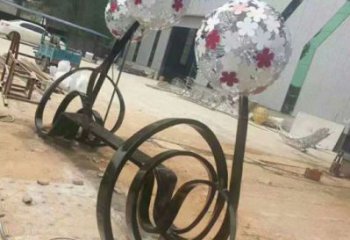 蒲公英坐凳雕塑廠家，烤漆工藝，廣場藝術(shù)擺件