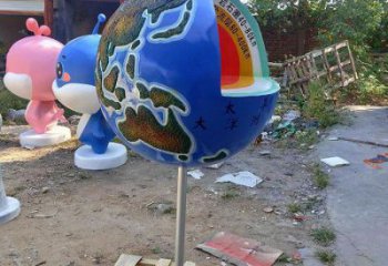 地球雕塑展品，街頭雕塑，不銹鋼地球雕塑供需