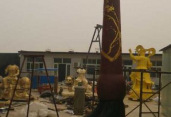 街道毛筆雕塑，鍛造景觀雕塑，古銅效果