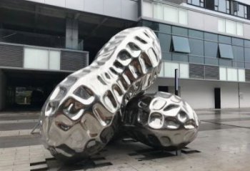 大慶花生雕塑制造，白鋼構(gòu)件，不銹鋼花生雕塑提供
