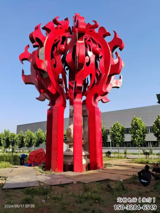 衡陽(yáng)火球雕塑，精神堡壘火球雕塑落地展示