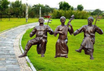 黃岡拉二胡雕塑點(diǎn)擊，景觀雕塑，別墅民俗人物雕塑供求