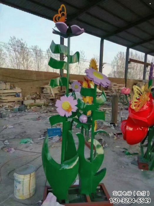 新建茉莉花雕塑訂做，城市雕塑，不銹鋼茉莉花雕塑廠