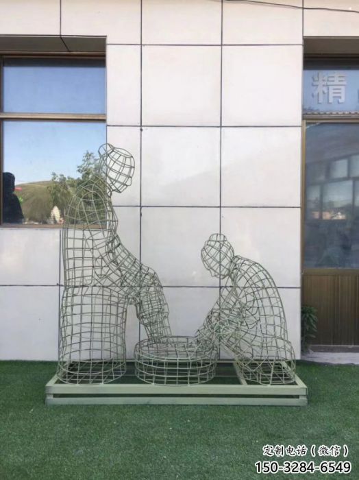 朝陽(yáng)鏤空孝道雕塑通用，街景小品，鐵藝洗腳雕塑制造