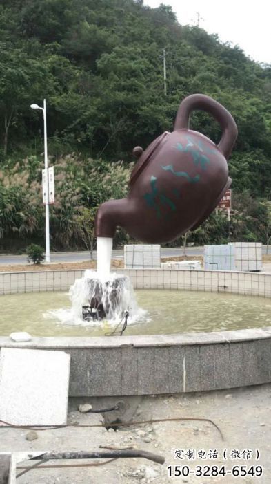 烏海小區(qū)天壺標志雕塑，多彩藝術，天壺雕塑生產廠家