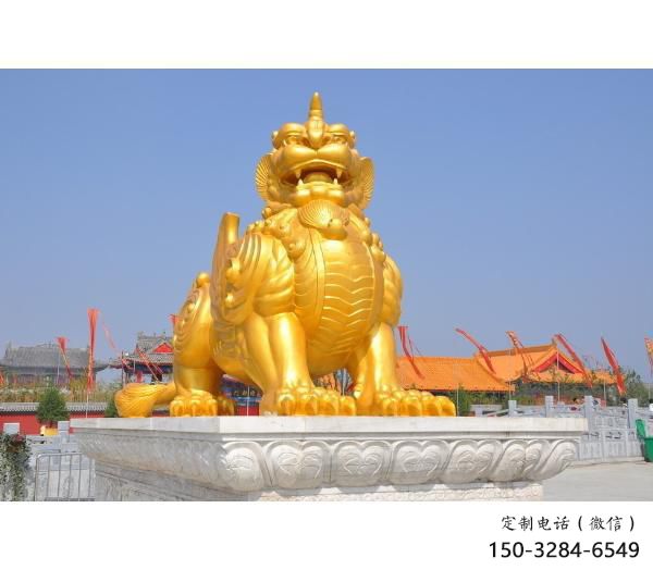 平羅廣場(chǎng)貔貅雕塑，動(dòng)物彩繪雕塑，抽象效果