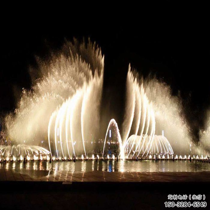 西夏水景程控噴泉雕塑，高噴循環(huán)噴水方式設計制作