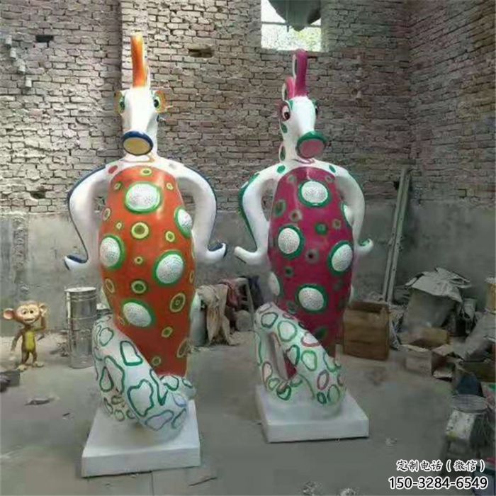 西寧幼兒園河馬雕塑，動(dòng)漫文化雕塑，卡通動(dòng)物制作