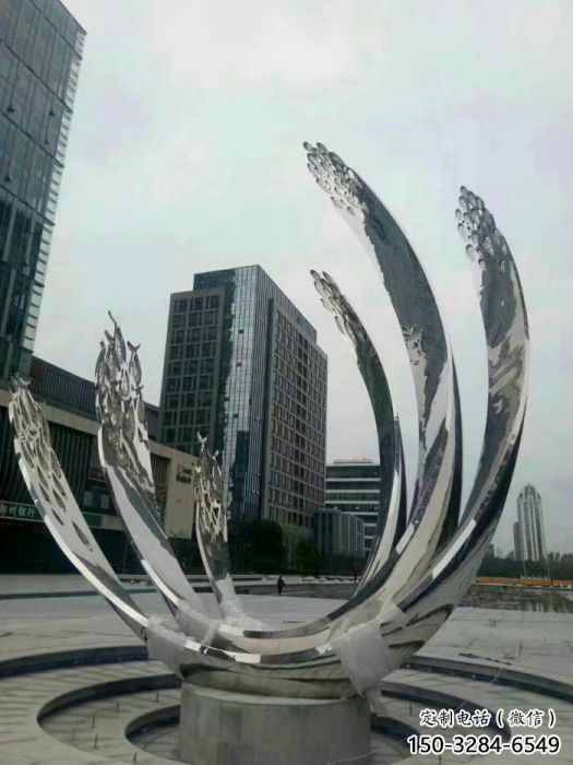 泰安地面噴泉雕塑小品，圓環(huán)結(jié)構(gòu)概念，旱地水景噴泉體系