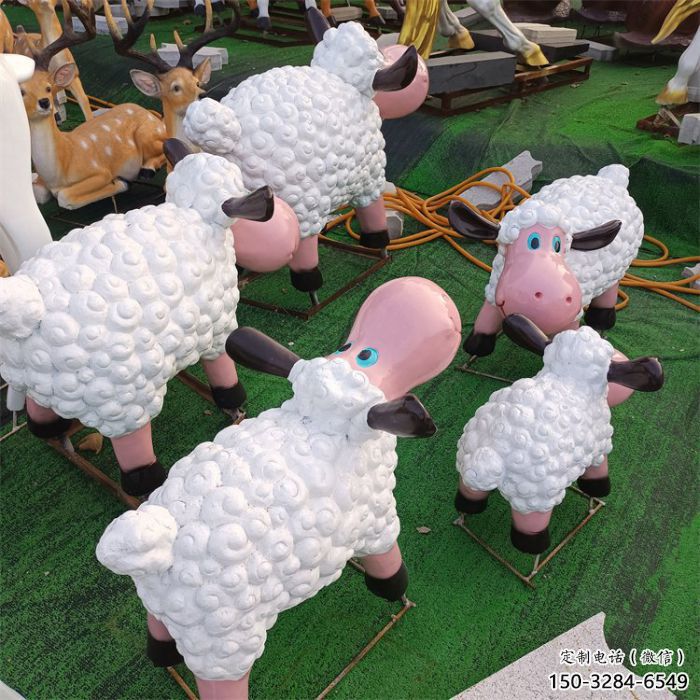 忻州小區(qū)小羊雕塑,彩繪動物雕塑,抽象效果 忻州小區(qū)小羊雕塑,彩繪動物雕塑,抽象效果