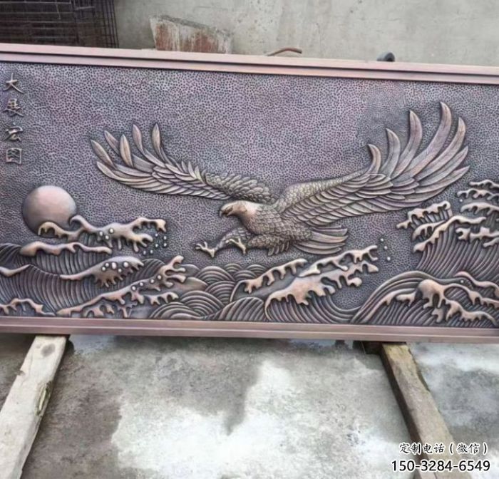 陽泉老鷹浮雕訂做，景區(qū)雕塑，鍛銅動物浮雕定價