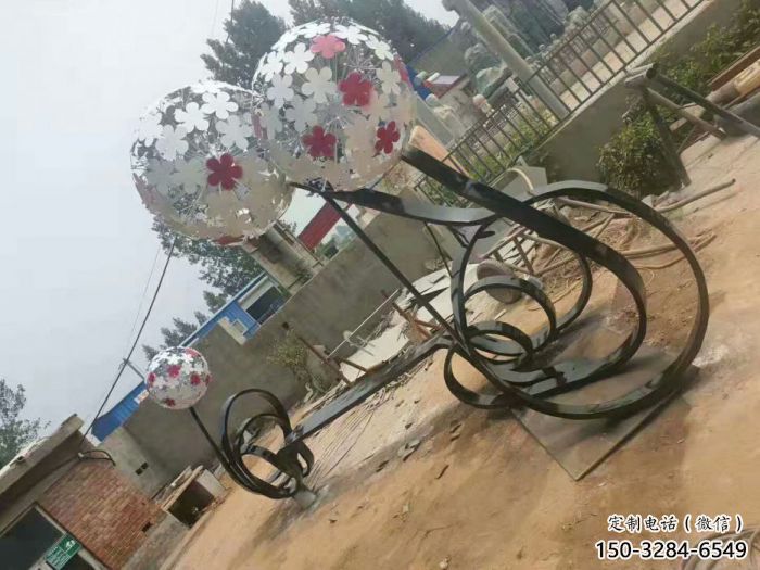 遂寧大型蒲公英坐凳雕塑，現(xiàn)代元素設(shè)計，不銹鋼坐凳雕塑
