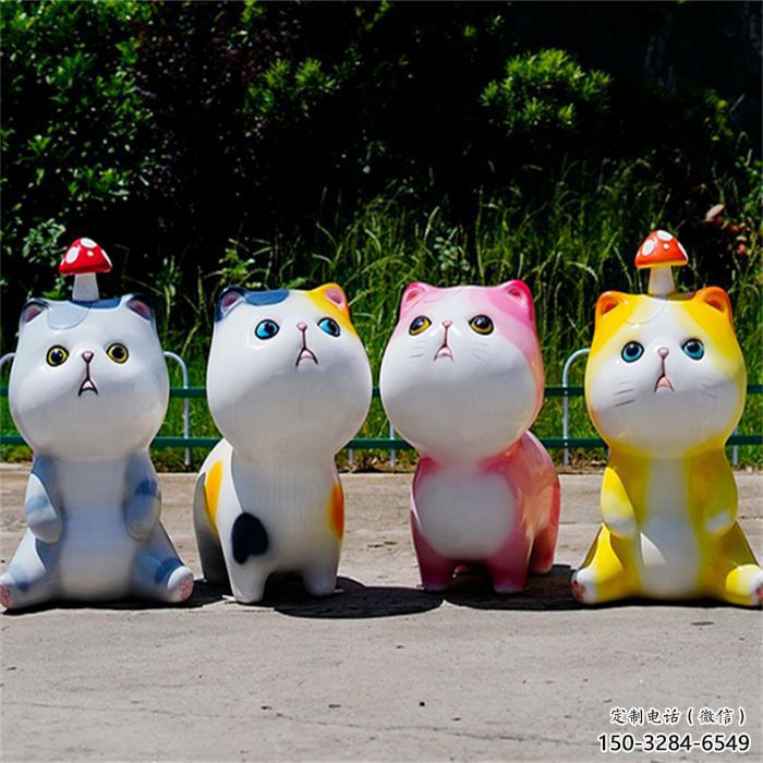 達孜房地產(chǎn)貓咪雕塑，仿古動漫雕塑，公園動物制造