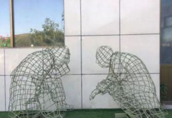 青銅峽鏤空對弈雕塑標準，廣場雕塑，鐵藝民俗人物雕塑供給