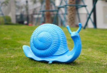 曲水彩繪蝸牛雕塑廠家，園林動物小品，玻璃鋼蝸牛雕塑生產(chǎn)