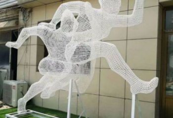 克拉瑪依鏤空健兒雕塑制造，校園雕塑，金屬鐵藝人物雕塑展品