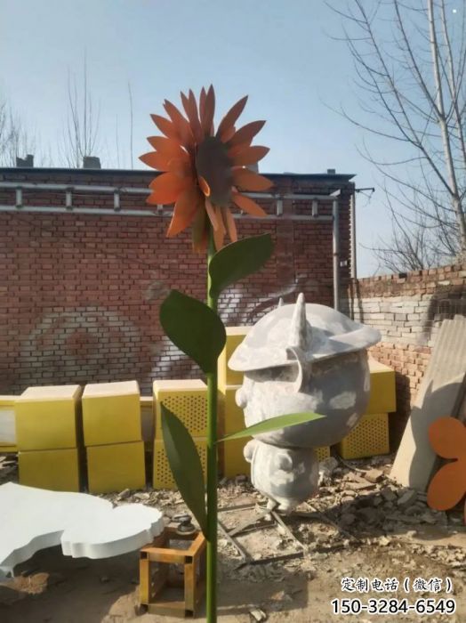 紹興太陽(yáng)花雕塑工程，美陳雕塑，玻璃鋼太陽(yáng)花雕塑廠家