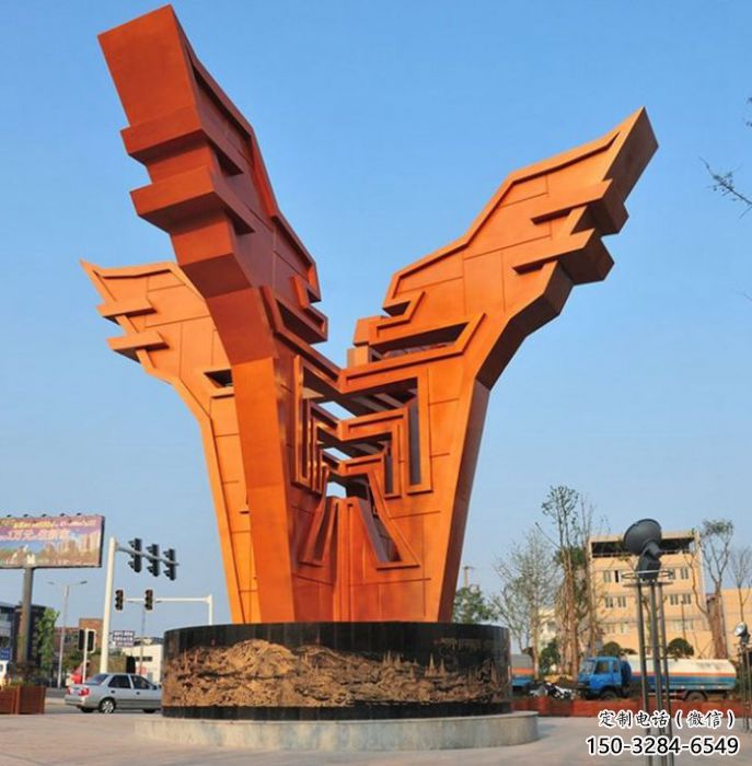 渝北城市精神堡壘雕塑，抽象建筑元素，廣場(chǎng)景觀(guān)雕塑小品