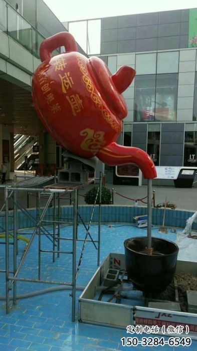 巴南鐵藝水景天壺雕塑，噴泉雕塑，抽象天壺雕塑制作