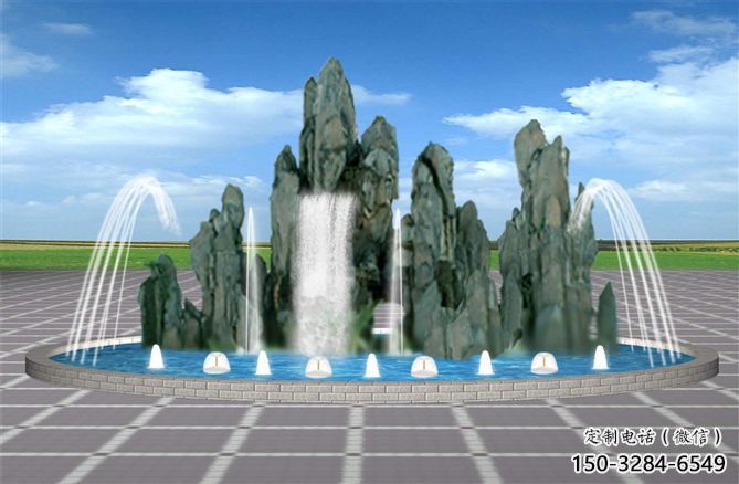 雙橋電影變頻噴泉雕塑，水景噴泉雕塑承接