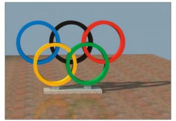 五華五環(huán)不銹鋼雕塑，現(xiàn)代景觀擺件，烤漆工藝制作