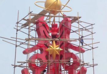 萬盛景觀科技之星雕塑選用，美陳雕塑，抽象不銹鋼科技之星雕塑標(biāo)準(zhǔn)