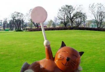 大渡口小區(qū)小貓雕塑，抽象系列，彩繪工藝
