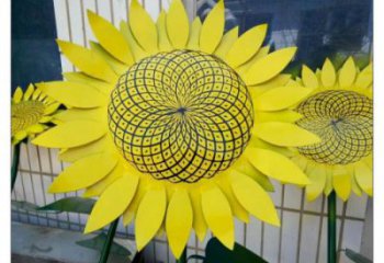 雙橋抽象花籃雕塑展品，小區(qū)雕塑，葵花花籃雕塑工程制作精選