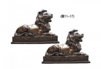 黔江公園獅子雕塑供求，景觀(guān)雕塑，鑄銅趴獅雕塑優(yōu)選