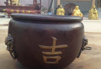 萬(wàn)盛吉字銅缸雕塑-青銅鑄造