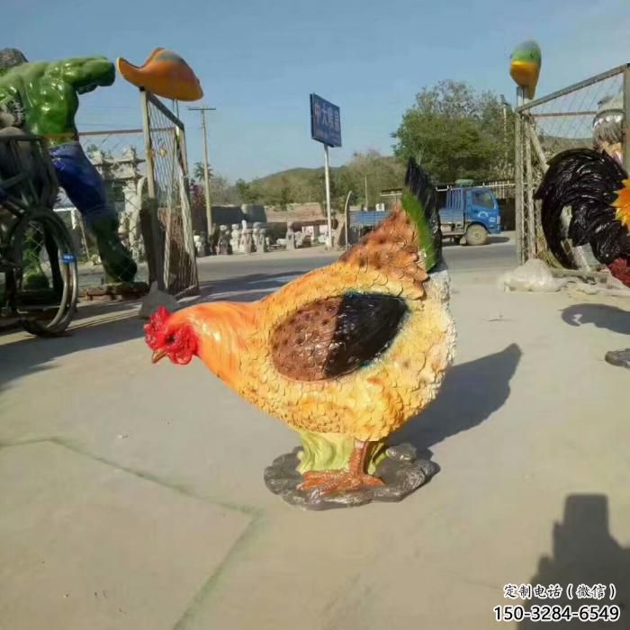 小區(qū)小雞雕塑，仿真主題，彩繪工藝